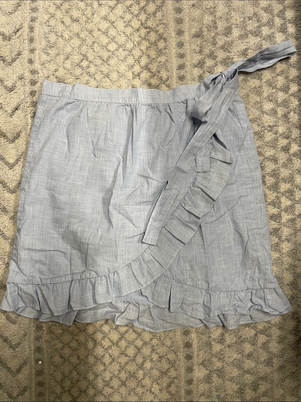 Madewell Bow Chambray Wrap Skirt
